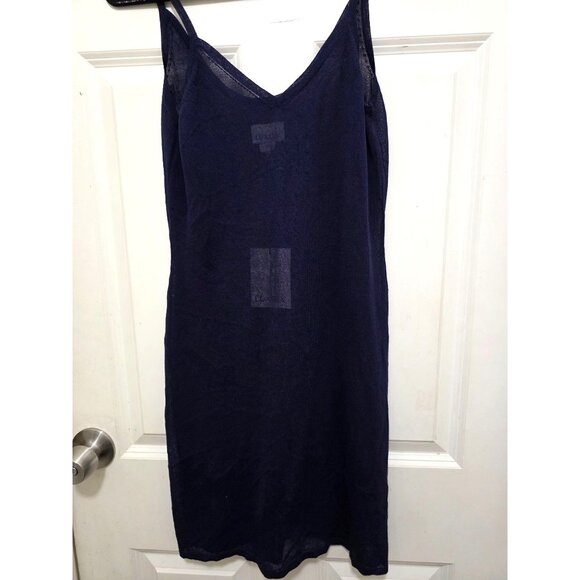 Luxely Women's Navy Blue Swimming Cover Dress Spaghetti Straps Lightweight & Bre - Picture 2 of 7